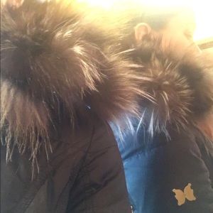 Dawn levy hooded fur coat